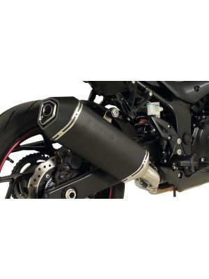 OKAMI Slip on (sport exhaust with connecting tube), Stainless steel black, (EC-) APPROVAL