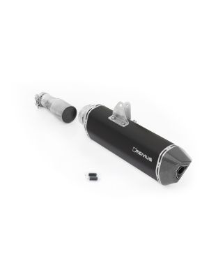 BLACK HAWK, slip on (muffler with connecting tube) for HUSQVARNA 701 Enduro and 701 Supermoto, stainless steel black, incl. EC homologation