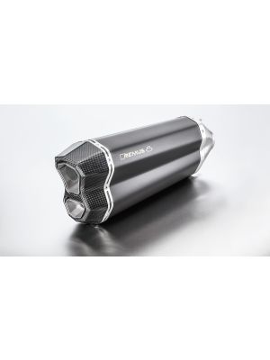 REMUS 8, slip on (muffler with connecting tube), stainless steel black, 65mm, incl. EC homologation