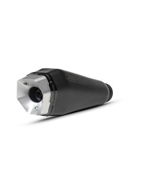 REMUS RS Slip-On, machined aluminium endcap - silver coated, stainless steel black, incl. (ECE-) approval