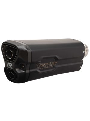 REMUS 8 2.0 RACING Slip On Sport Exhaust incl. Carbon heat protecting shield, stainless steel black coated, NO (EC-) approval