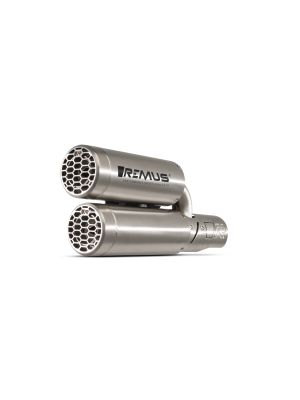 Slip-On REMUS Double MESH (sport silencer with removable sound insert), stainless steel brushed, NO (EEC-) APPROVAL