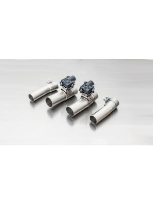Outlet tubes for Mercedes C63 AMG SEDAN & T-MODEL with integrated valve system, suitable for the original exhaust outlets