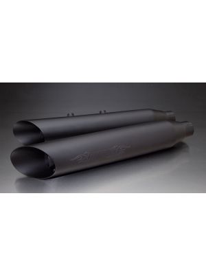 CUSTOM exhaust Slash Cut muffler, stainless steel black, EG/ABE/EEC 